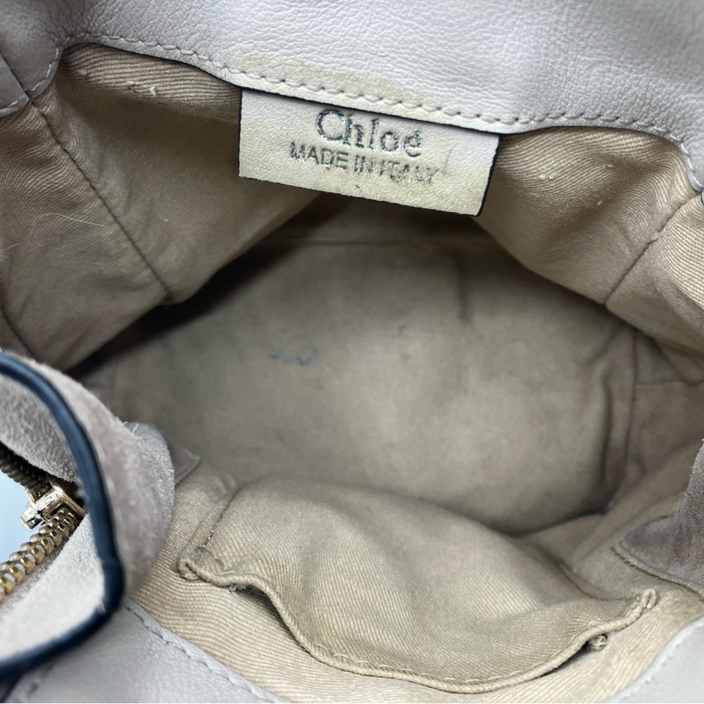 Chloé Grey Leather & Suede Mini Faye Backpack - Picture 10 of 16
